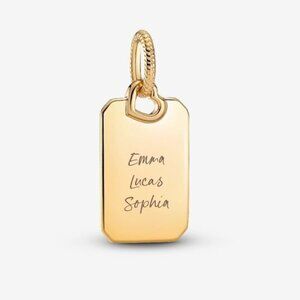 Pandora Engravable Rectangle Tag Pendant